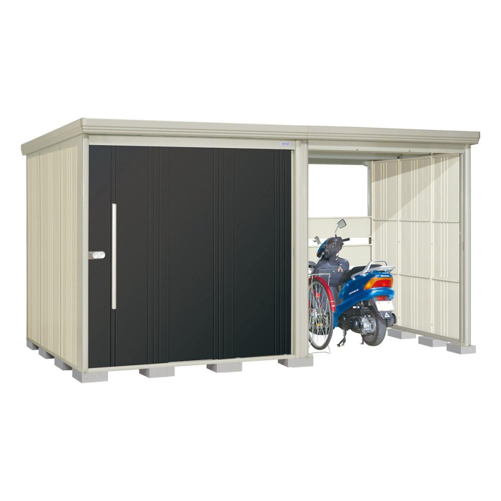 タクボ物置　Ｍｒ．ストックマン　プラスアルファ　間口４０５×奥行１９２ｃｍ　駐輪部間口１８３ｃｍ　多雪型・標準屋根　トロピカルオレンジ　ＴＰ－Ｓ４０Ｒ１９Ｔ