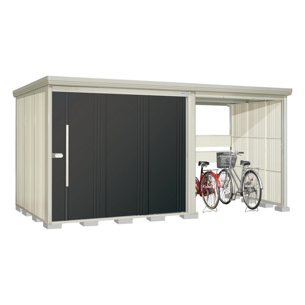 タクボ物置　Ｍｒ．ストックマン　プラスアルファ　間口４３８×奥行１９２ｃｍ　駐輪部間口１８３ｃｍ　多雪型・標準屋根　カーボンブラウン　ＴＰ－Ｓ４３Ｒ１９Ｂ