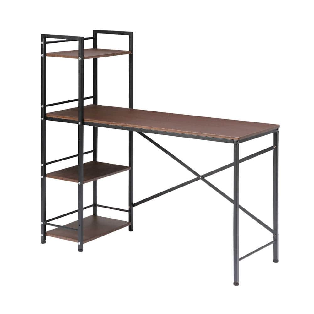 アテーナライフ　ラック付きデスク　ダークブラウン　幅１２０ｃｍ