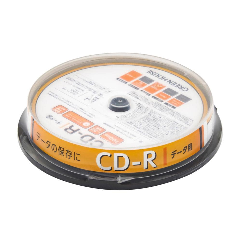 グリーンハウス　ＣＤ－Ｒ　データ用　１－５２倍速　１０枚スピンドル
