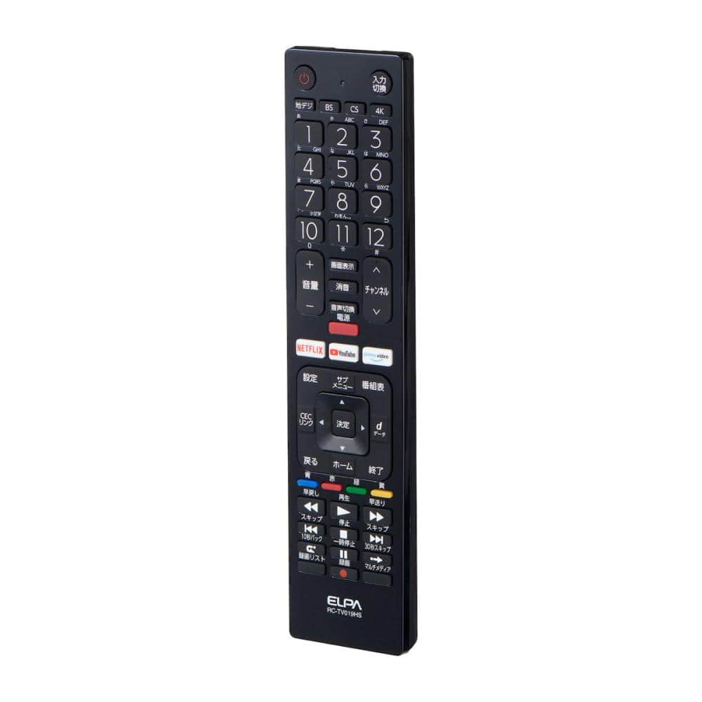 ＥＬＰＡ　テレビリモコン　ハイセンス　テレビ用　ＲＣ－ＴＶ０１９ＨＳ
