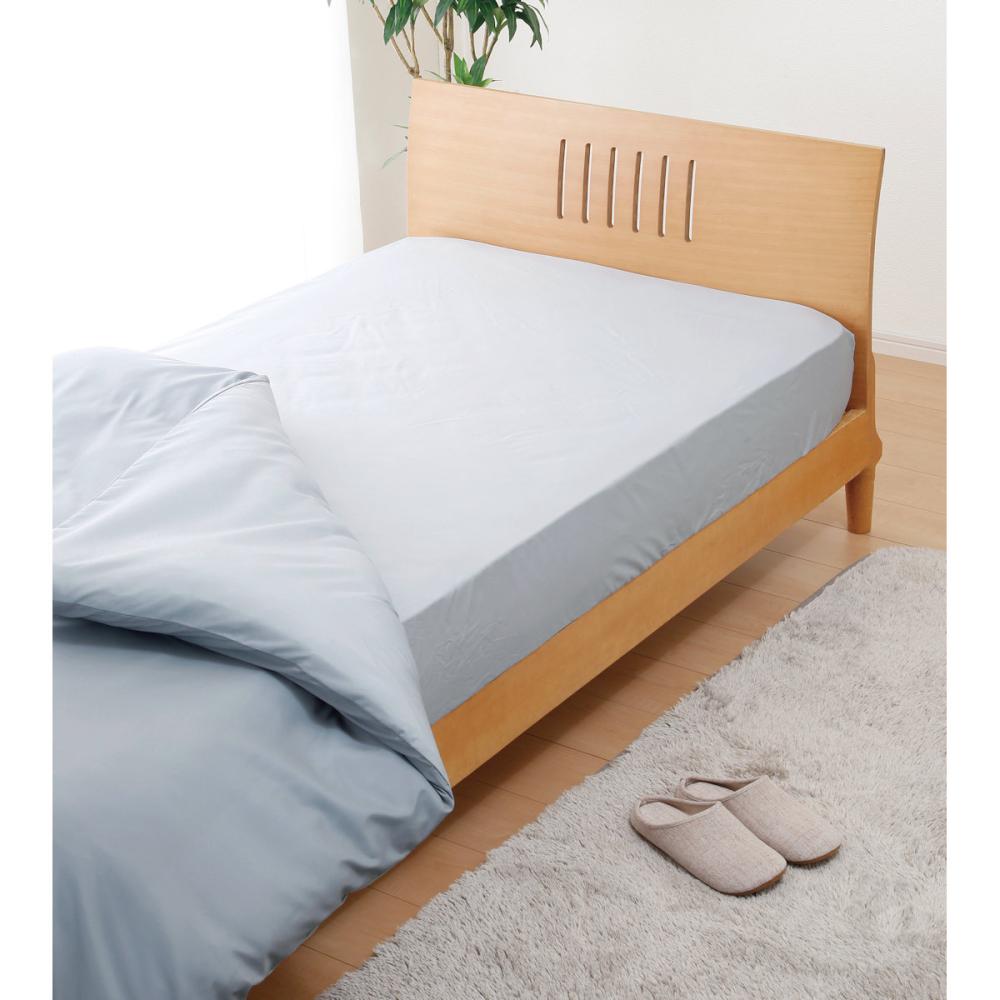 アテーナライフ　乾きやすいポリエステルＢＯＸシーツ　グレー　シングル　１００×２００×３０ｃｍ