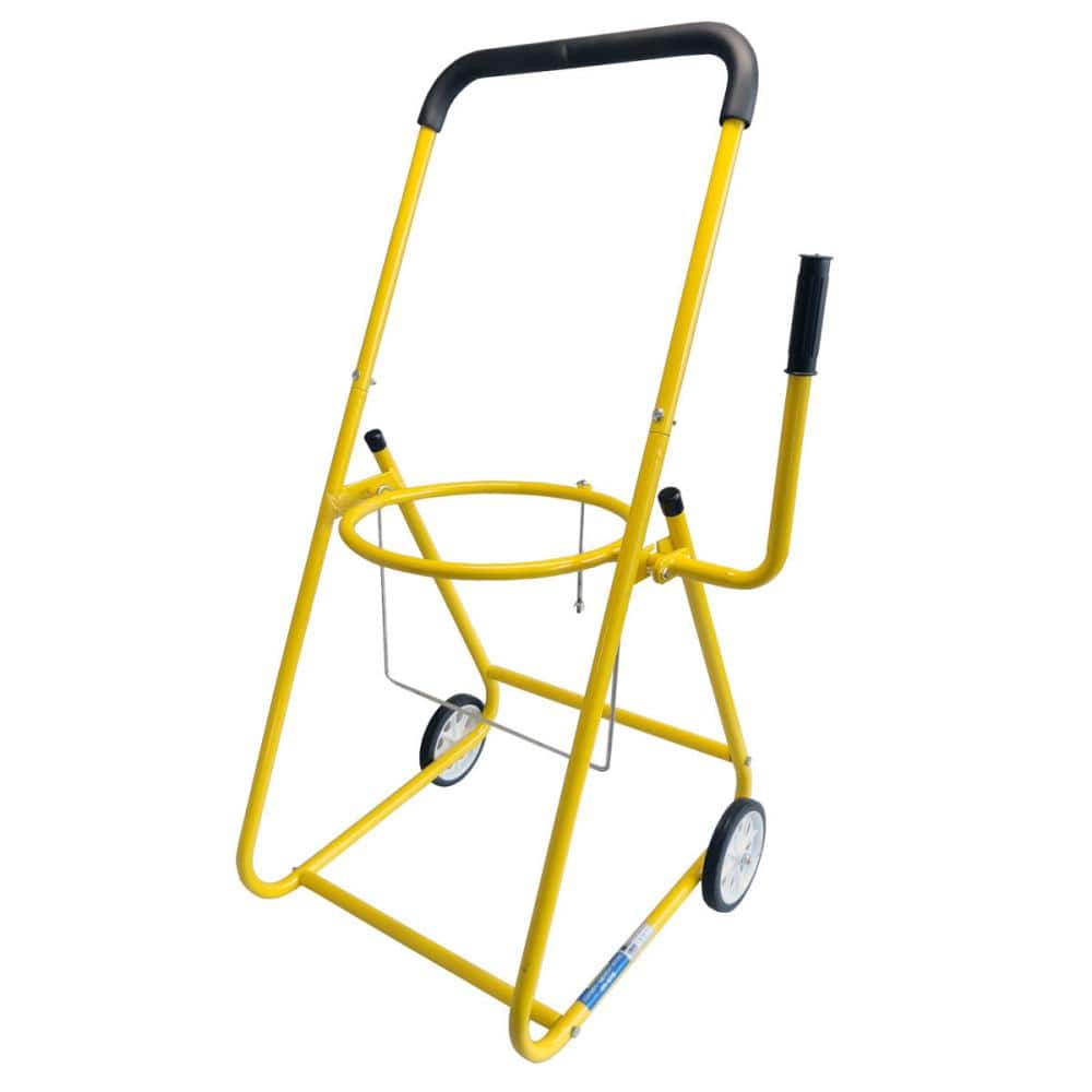 アルミス　ハンドル付きペール缶スタンド　タイヤ付き　イエロー