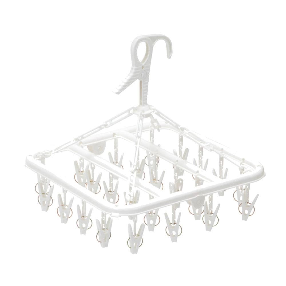 アテーナライフ　折りたたみハンガー　２４ピンチ　ホワイト