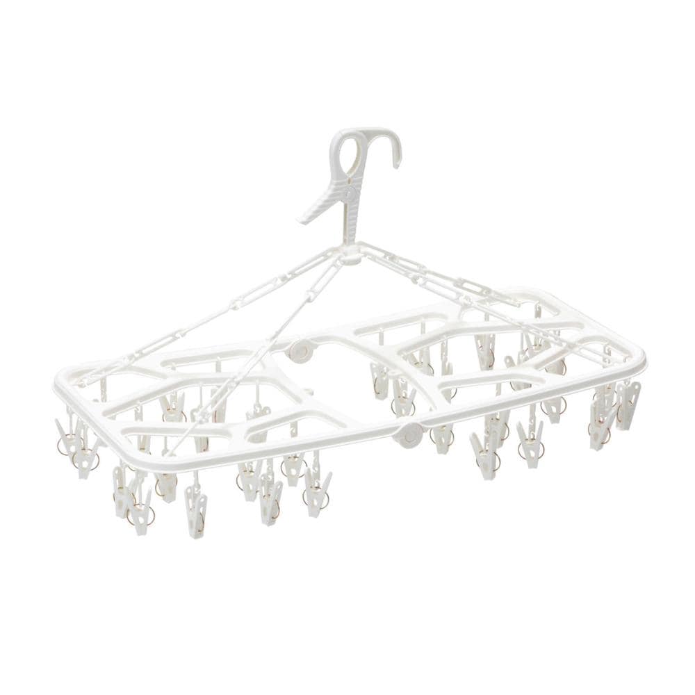 アテーナライフ　折りたたみ角ハンガー　３２ピンチ　ホワイト