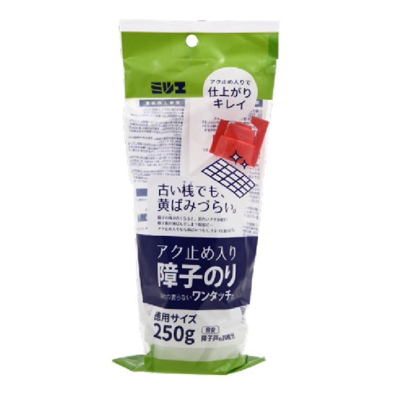 ミツエ　障子のり　アク止め入り　ワンタッチ　徳用　２５０ｇ