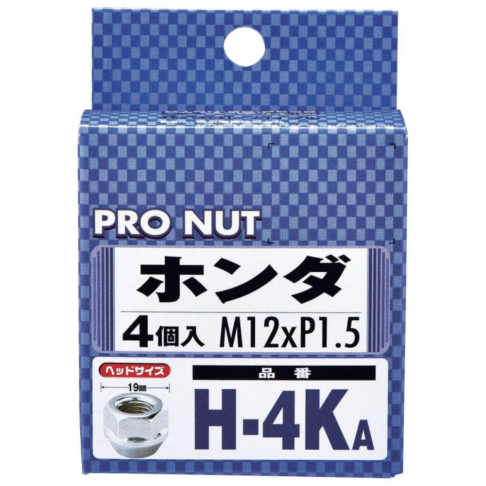 ジョイフル　ホイールナット　プロナット　貫通タイプ　シルバー　４個入り　Ｈ－４ＫＡ