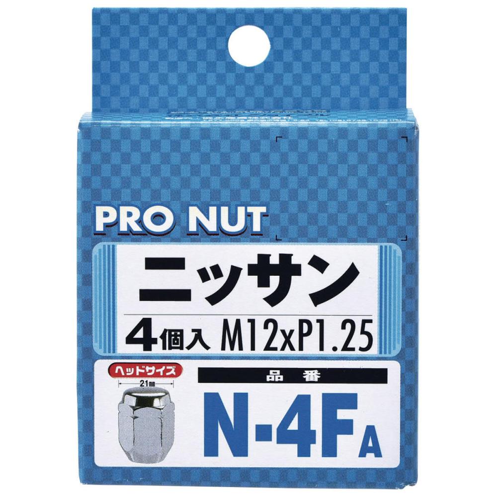 ジョイフル　ホイールナット　プロナット　袋タイプ　シルバー　４個入り　Ｎ４ＦＡ