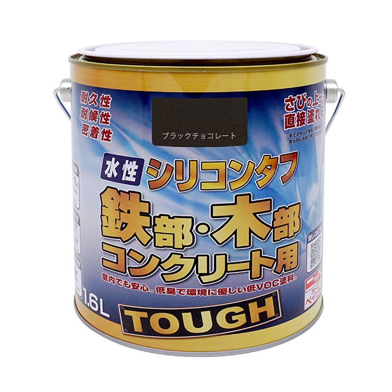 ニッペホームプロダクツ　水性高耐久鉄部木部用塗料　ブラックチョコレート　１．６Ｌ