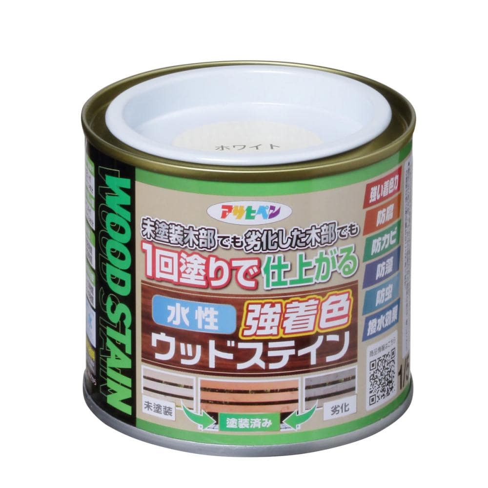 アサヒペン　水性強着色ウッドステイン　ホワイト　１／５Ｌ
