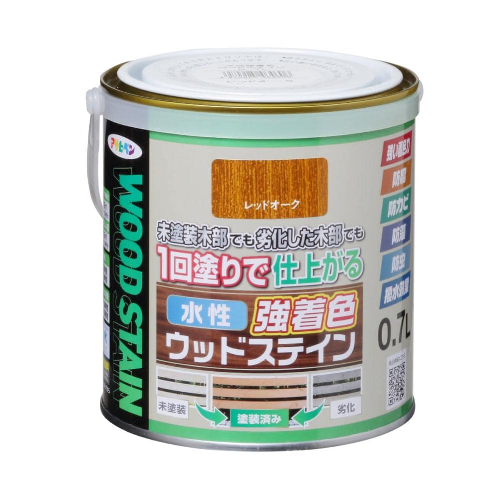 アサヒペン　水性強着色ウッドステイン　レッドオーク　０．７Ｌ