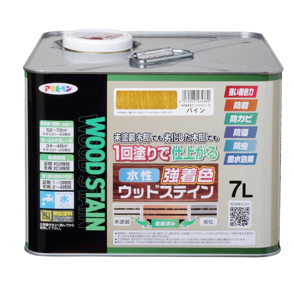 アサヒペン　水性強着色ウッドステイン　パイン　７Ｌ