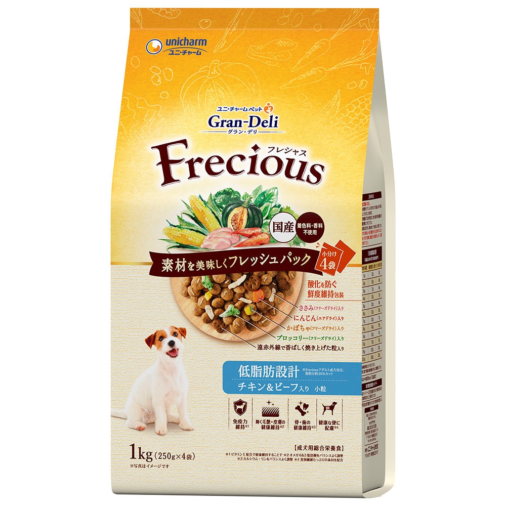 ユニ・チャーム　グラン・デリ　フレシャス　成犬用　低脂肪チキン＆ビーフ入り　１ｋｇ