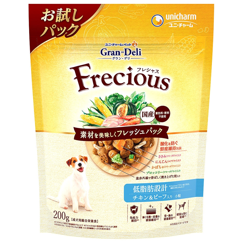 ユニ・チャーム　グラン・デリ　フレシャス　成犬用　低脂肪チキン＆ビーフ入　２００ｇ