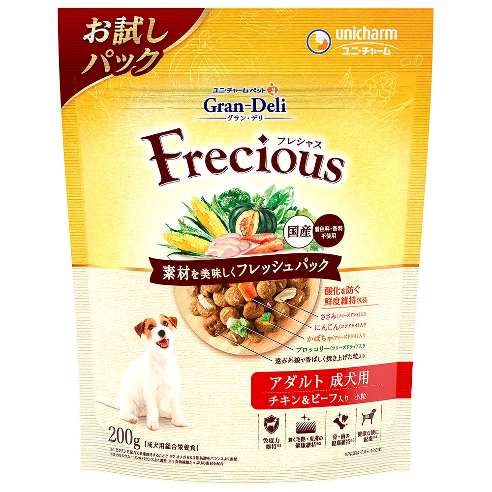 ユニ・チャーム　グラン・デリ　フレシャス　成犬用　チキン＆ビーフ入　２００ｇ
