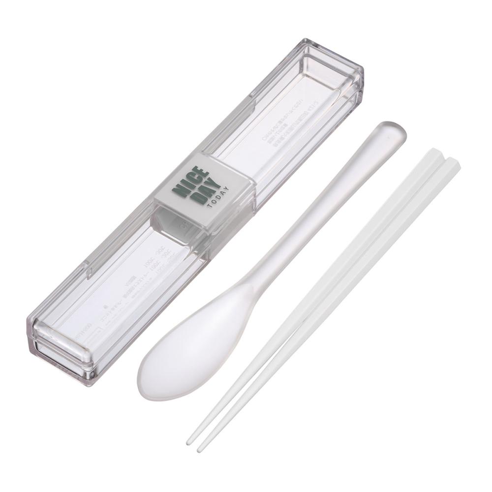 岩崎工業　とっても強いケース＆スプーン　１８ｃｍ箸付　ホワイト　Ｈ－６００　ＷＨ