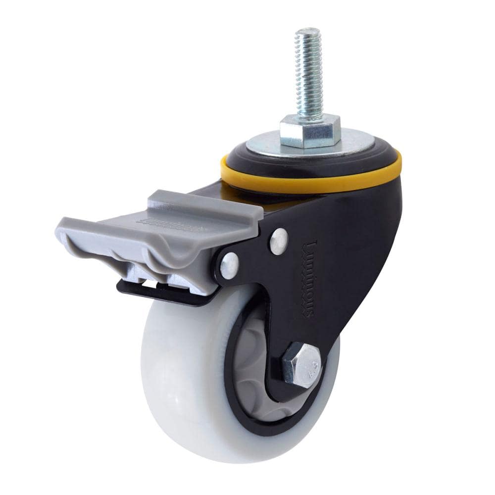 ドウシシャ　ルミナス　ネジ式ナイロンキャスター　車輪径７．５ｃｍ　ストッパー付き　２個セット　Ｌ７５ＮＳ－ＷＨＮ２