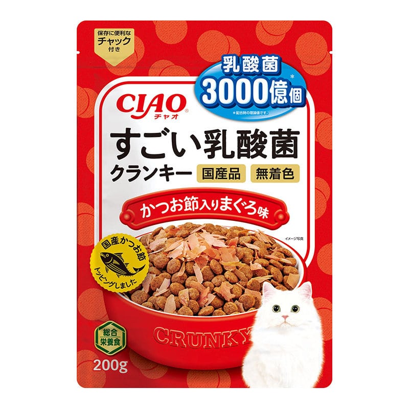 いなば　ＣＩＡＯ（チャオ）　すごい乳酸菌クランキー　かつお節入り　まぐろ味　２００ｇ