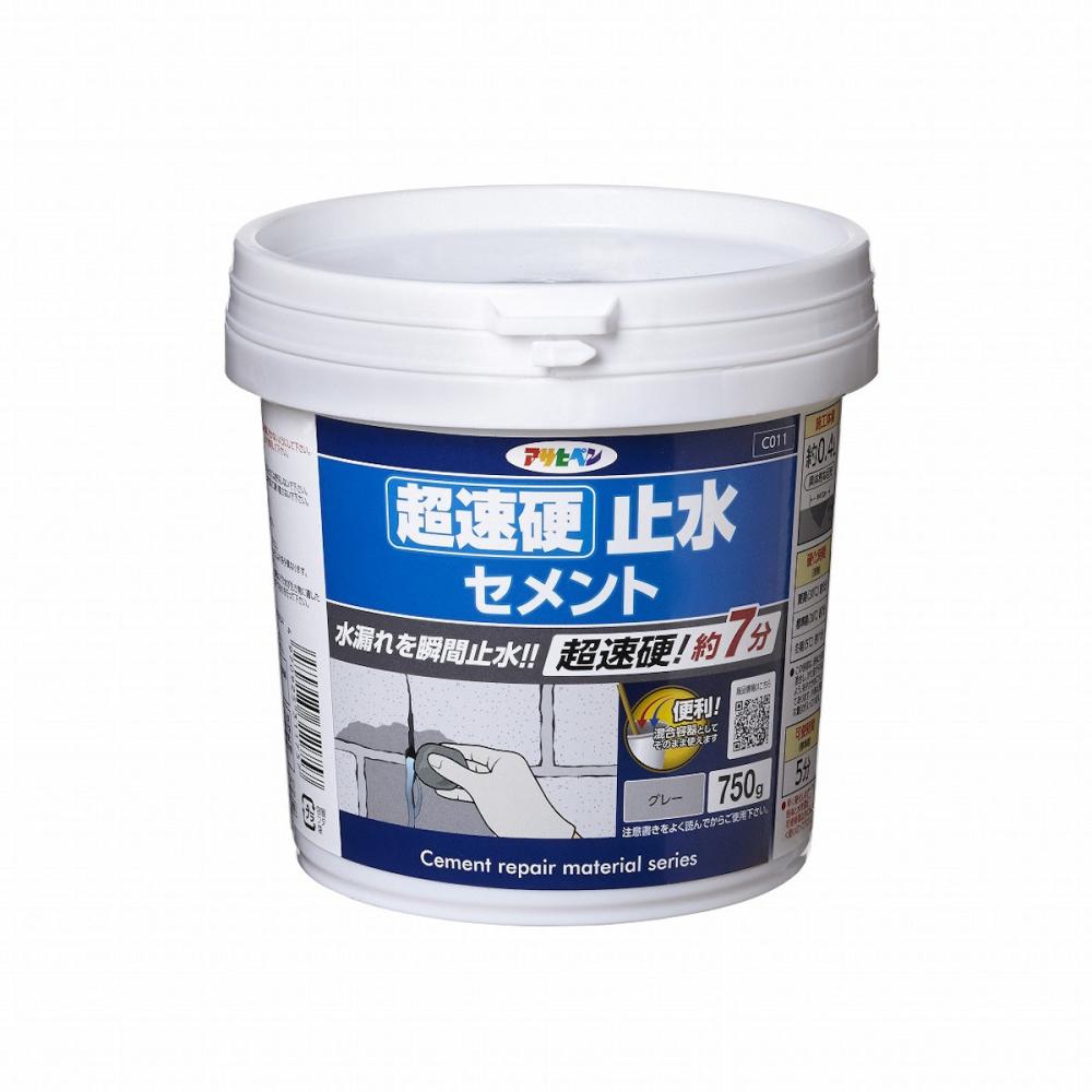 アサヒペン　超速硬止水セメント７５０ｇ　Ｃ０１１　グレー