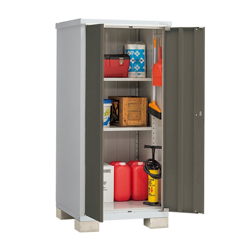 イナバ　アイビーストッカーＢＪＸ－０９９Ｅ　全面棚　ブラウン　約幅０．９×奥行１ｍ