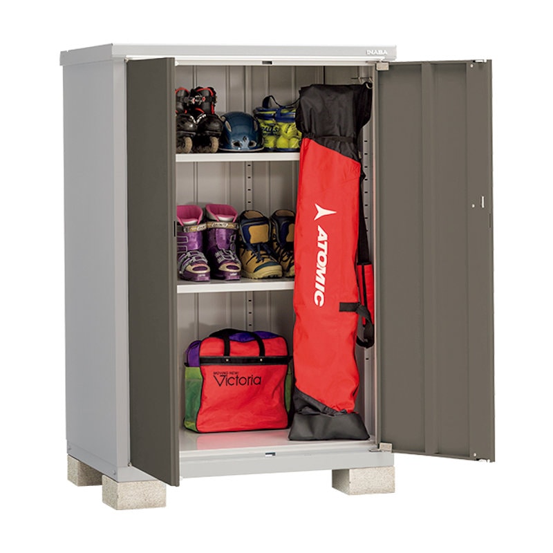 イナバ　アイビーストッカーＢＪＸ－１１７Ｄ　全面棚　グリーン　約幅１．１×奥行０．８ｍ