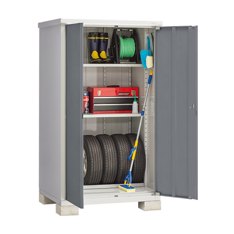 イナバ　アイビーストッカーＢＪＸ－１１９Ｅ　全面棚　グリーン　約幅１．１×奥行１ｍ