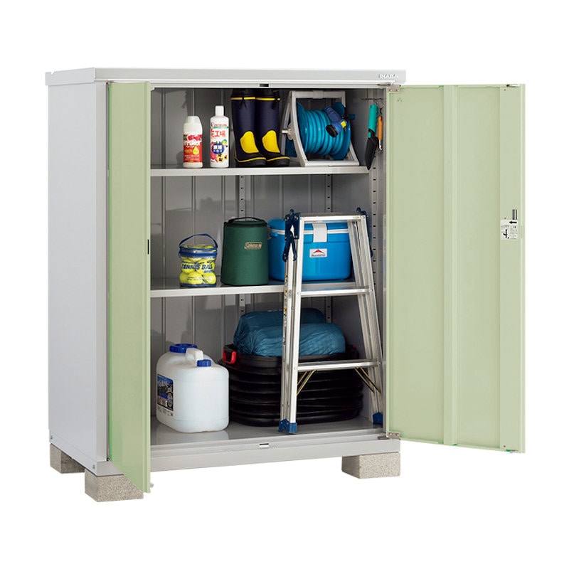 イナバ　アイビーストッカーＢＪＸ－１３７Ｄ　全面棚　グレー　約幅１．４×奥行０．６ｍ