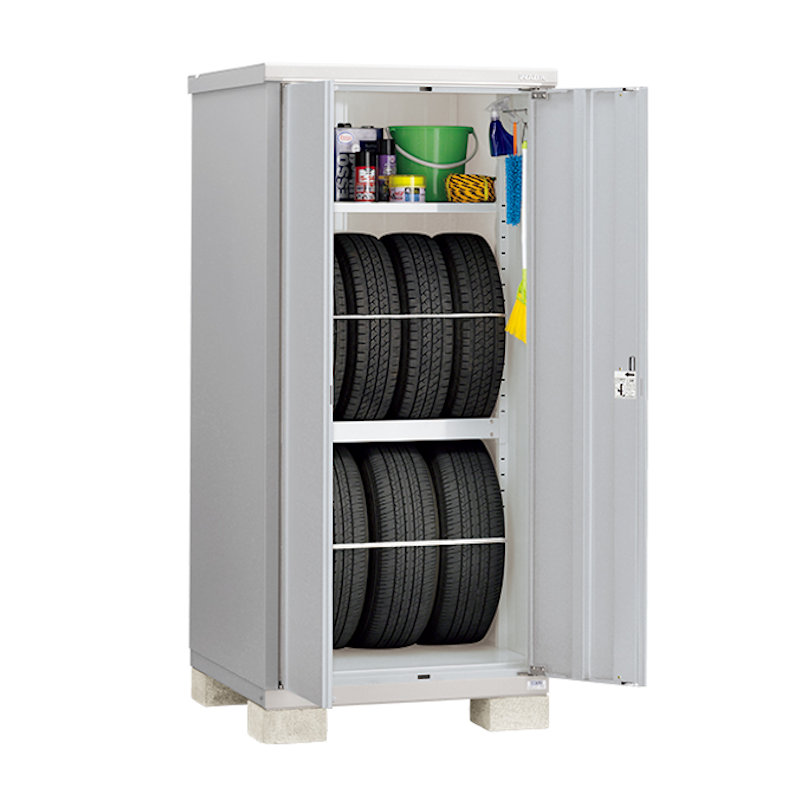 イナバ　タイヤストッカーＢＪＸ－０９９ＥＴ　シルバー　約幅０．９×奥行１ｍ