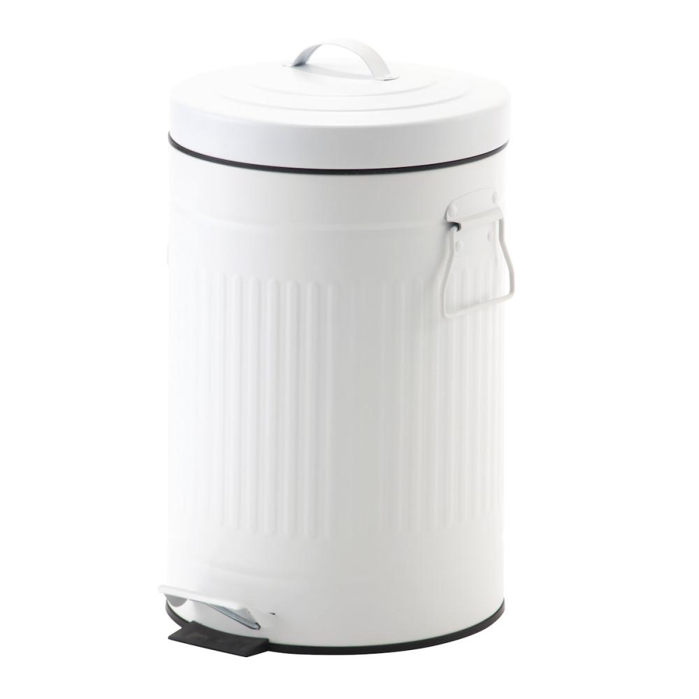 アテーナライフ　スチール静音ペダルペール　ホワイト　１２Ｌ