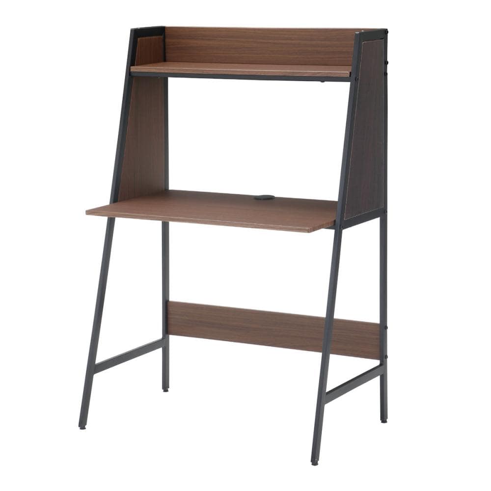 アテーナライフ　机上棚付きデスク　ブラウン