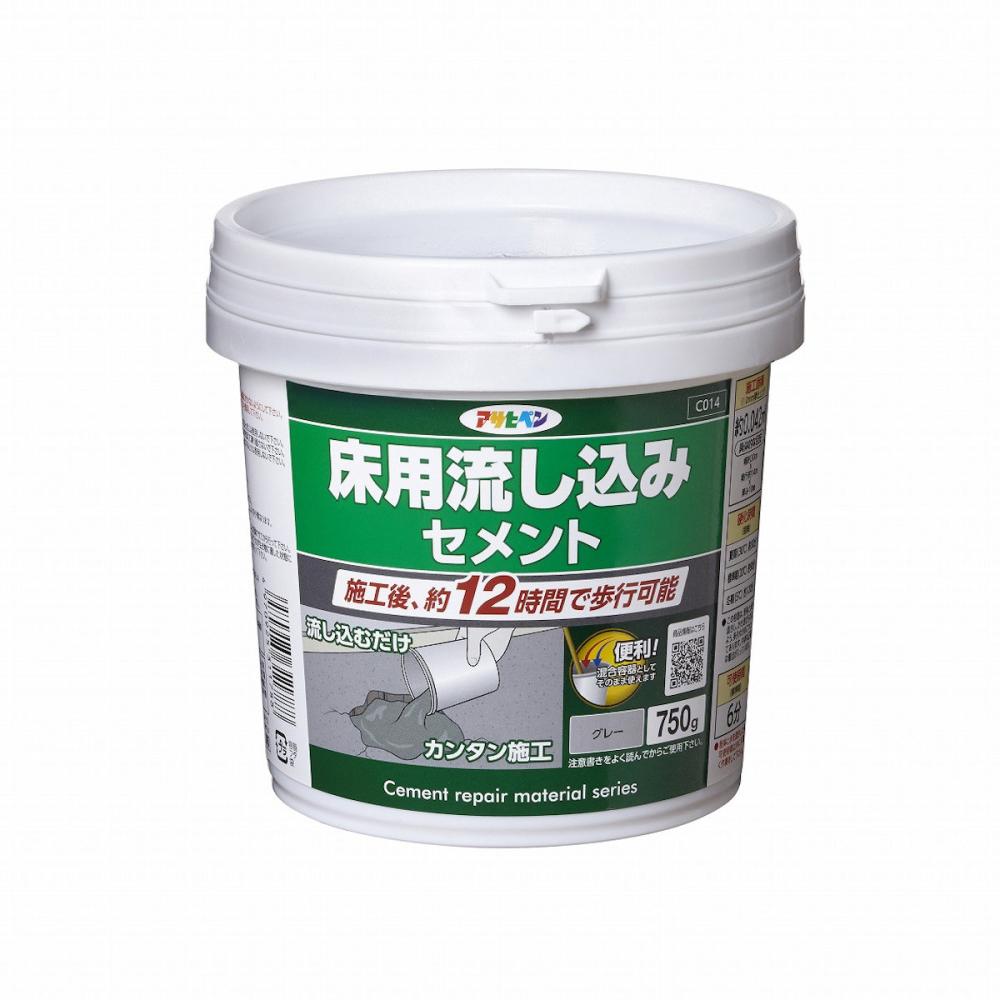アサヒペン　床用流し込みセメント　７５０ｇ　Ｃ０１４　グレー