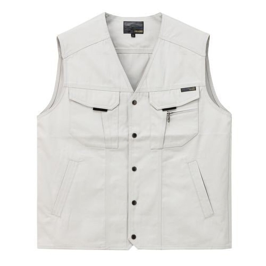 コーコス信岡　帯電防止綿混ＴＣベスト　シルバーグレー３Ｌ　８７００９