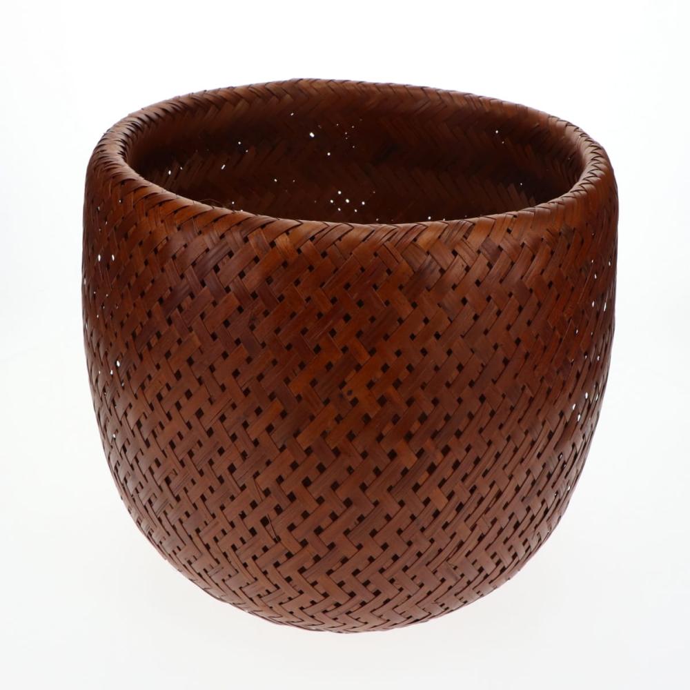 バンブー鉢カバー　Ｌ　２５ｃｍ　ブラウン