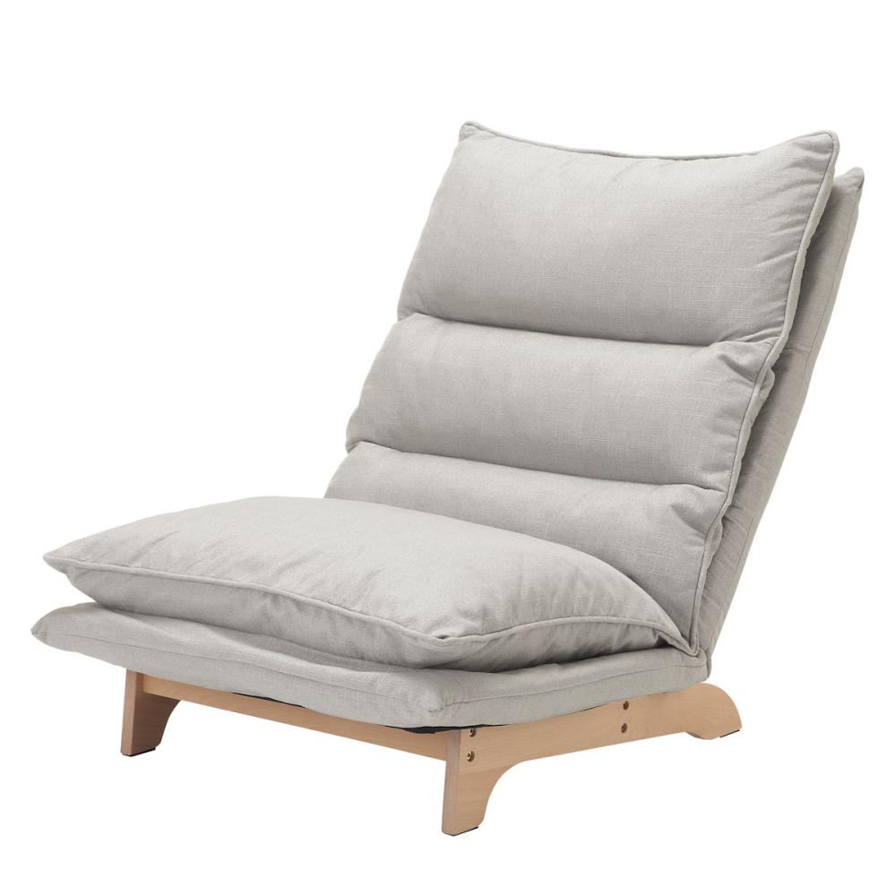 アテーナライフ　ダブルクッションローソファ　１人掛け　グレー　ＺＨ８１１－ＧＹ