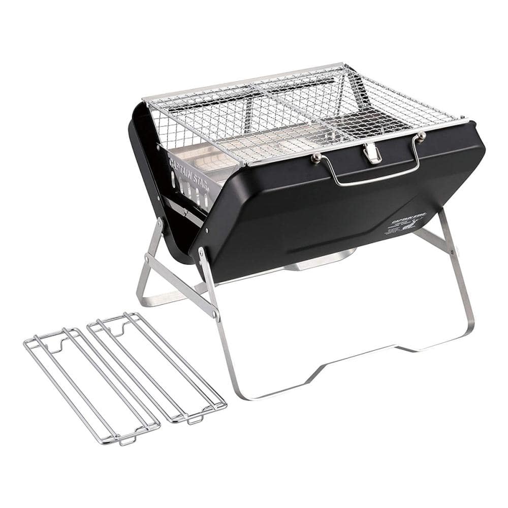 キャプテンスタッグ　ＣＳブラックラベル　Ｖ型ファイアグリル　ワイド　ＵＧ－７７