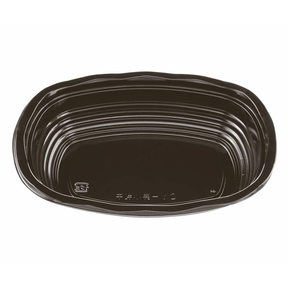 エフピコチューパ　丼容器　本体　４９０ｃｃ　黒　５０個入り　CY-丼 小判中 黒 本体（ＭＳ）