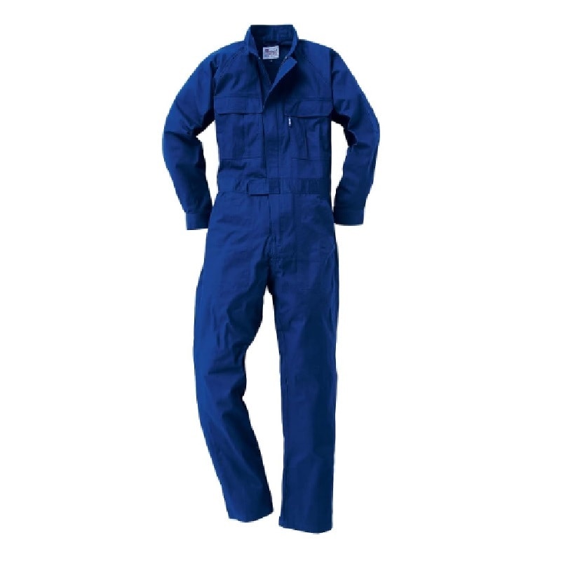クロダルマ　長袖ツナギ　綿１００％　背中ジャバラ付き　４９０５８　ブルー　３Ｌ