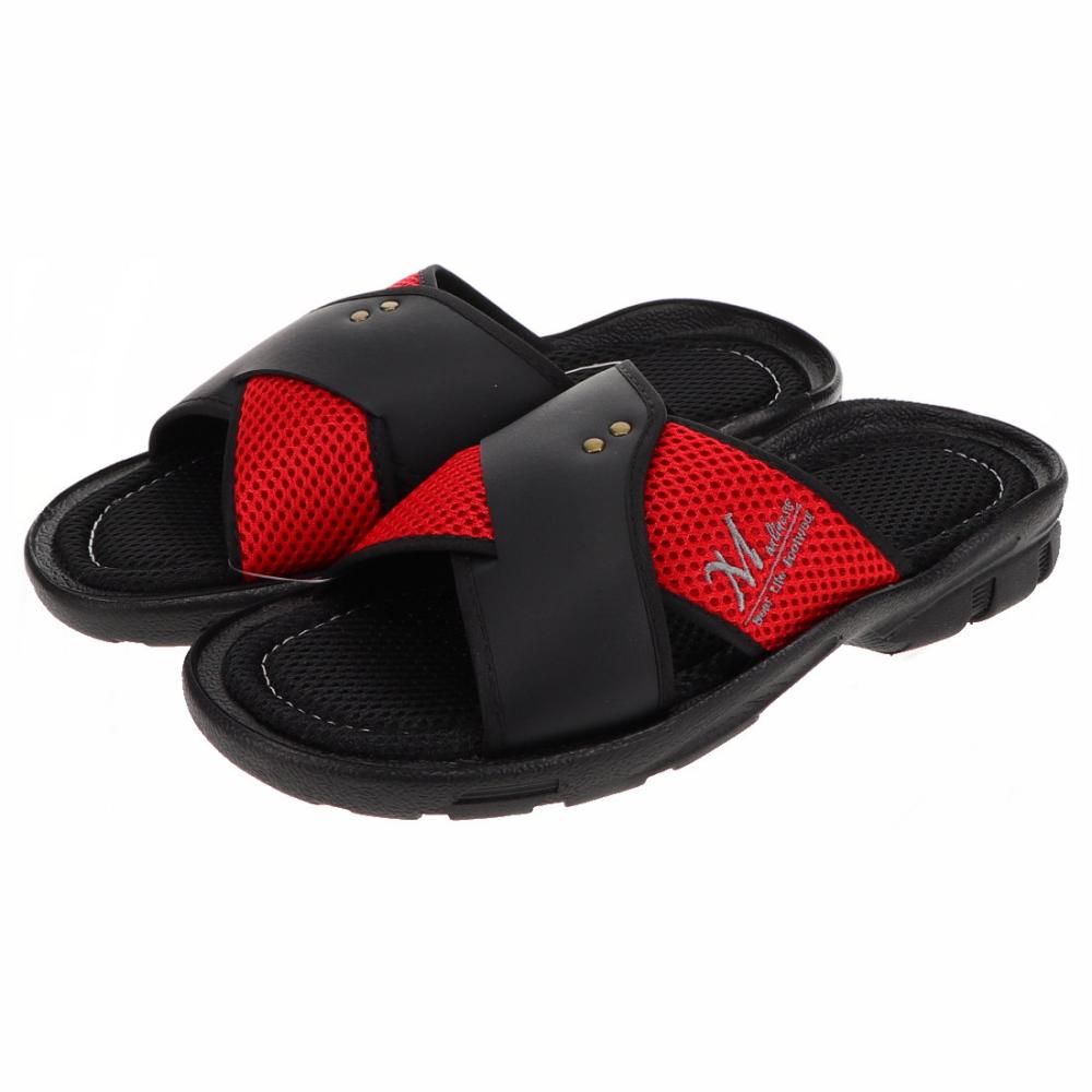 你的品牌名　紳士メッシュクロスサンダル　レッド　ＬＬ