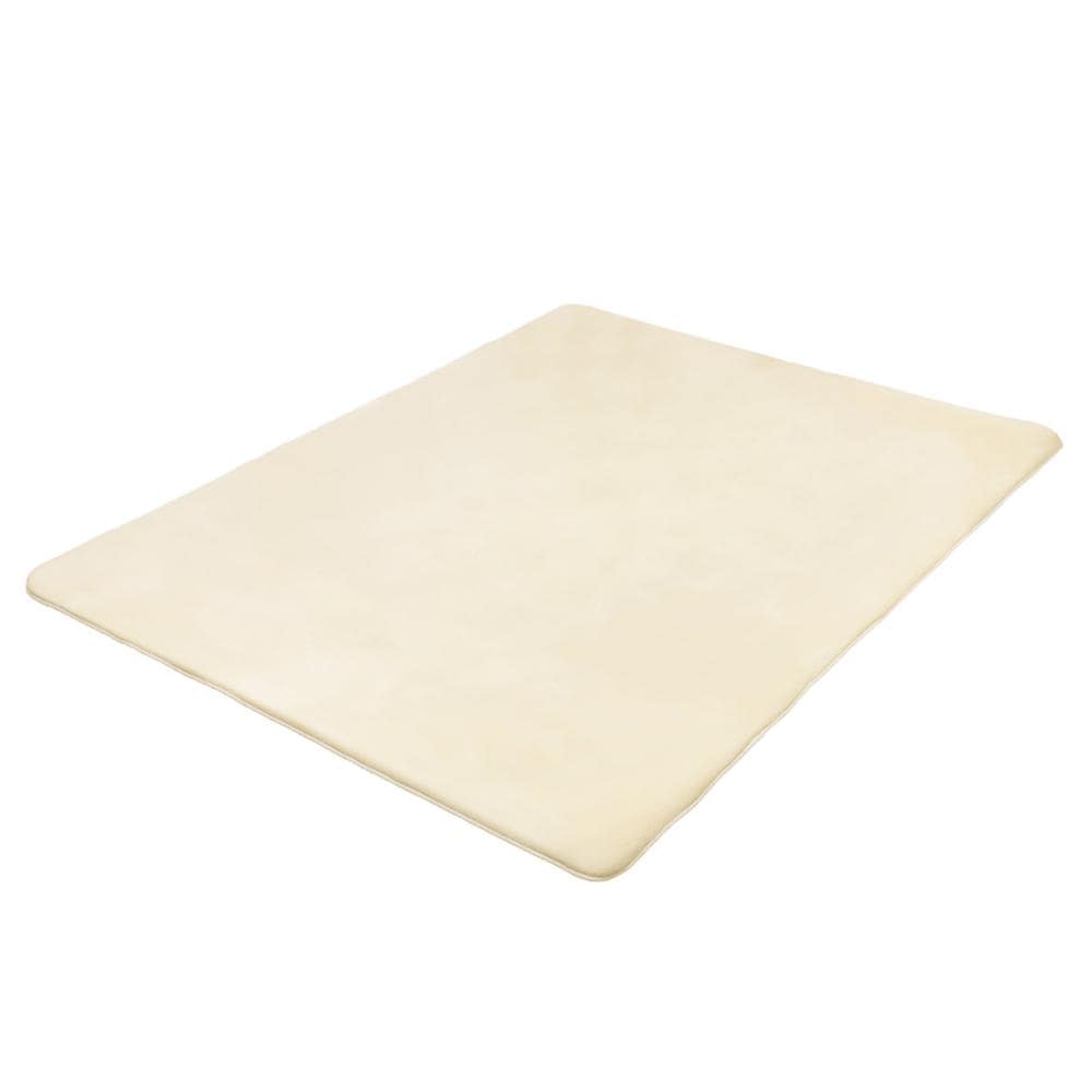 アイリスオーヤマ　超極厚低反発リビングラグ　ラ・クッション　低反発　ラビットファー調　アイボリー　約３畳　１８５×２４０ｃｍ　ＣＲＴＥ－１８２４