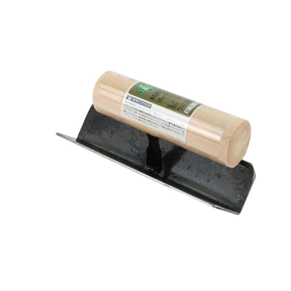 藤原産業　緑長　中首外丸面引鏝　６×１５０