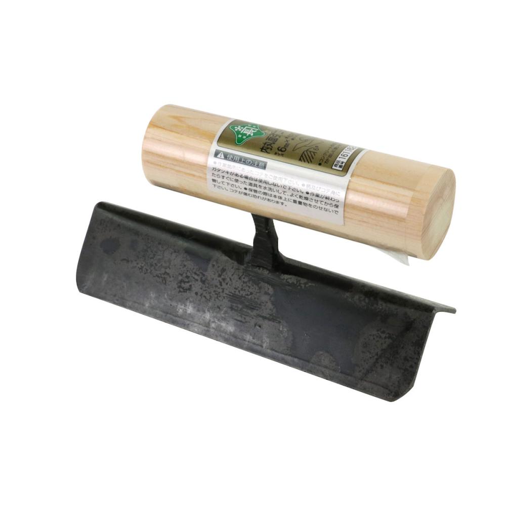 藤原産業　緑長　中首内丸面引鏝　６×１５０