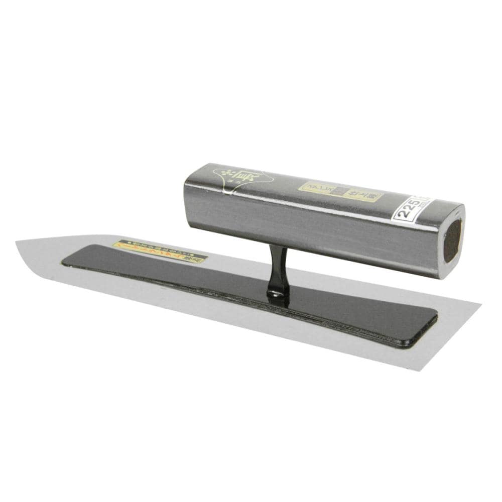 藤原産業　金長　仕上鏝ステン０．３黒塗角柄　２２５ｍｍ