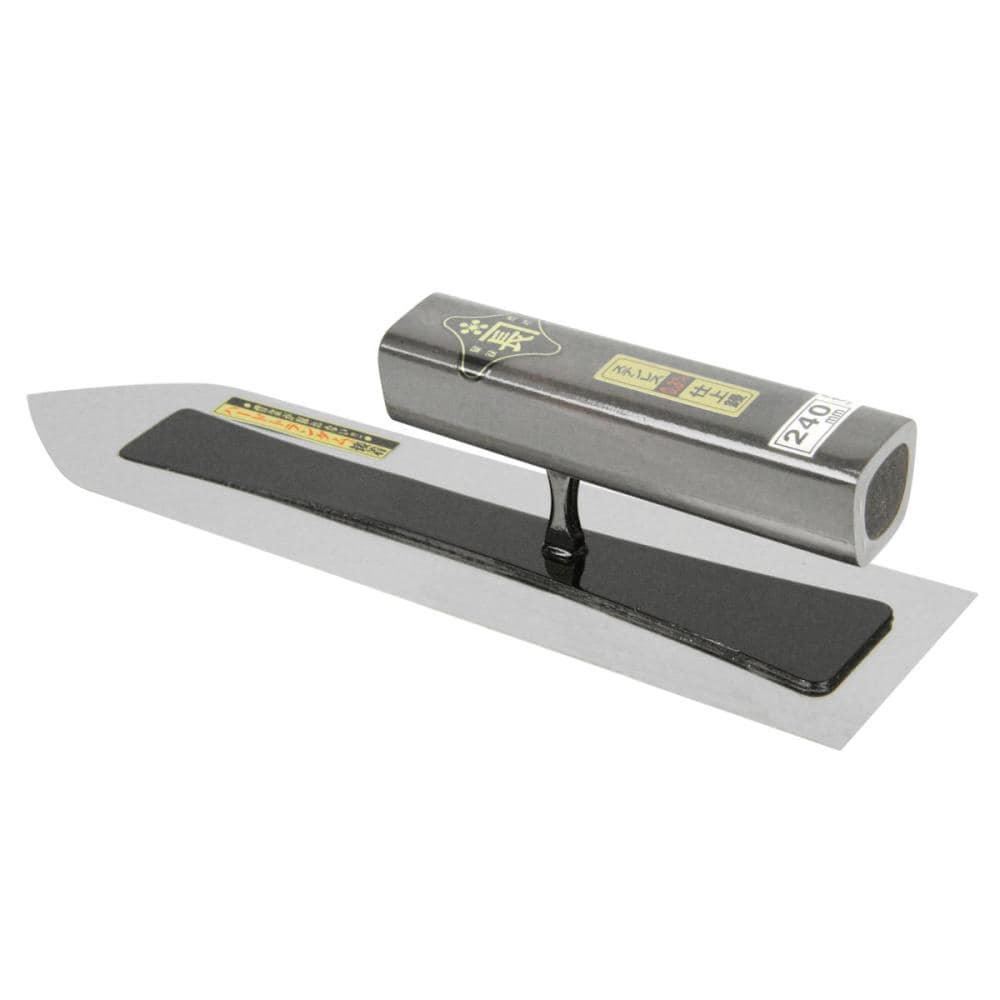 藤原産業　金長　仕上鏝ステン０．３黒塗角柄　２４０ｍｍ