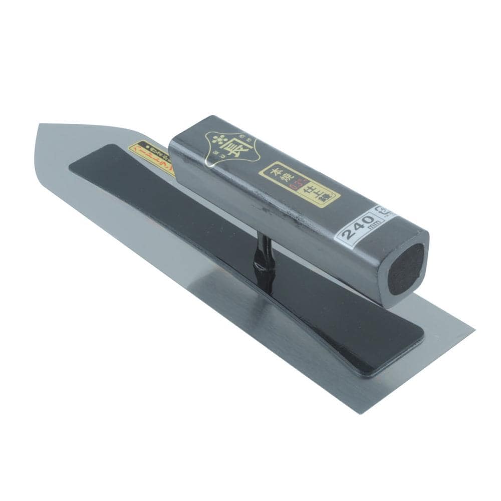 藤原産業　金長　仕上鏝本焼０．３黒塗角柄　２４０ｍｍ