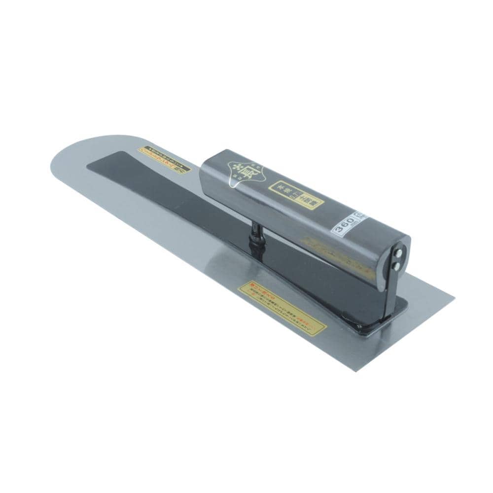 藤原産業　金長　土間鏝本焼０．７黒塗角柄　３６０ｍｍ