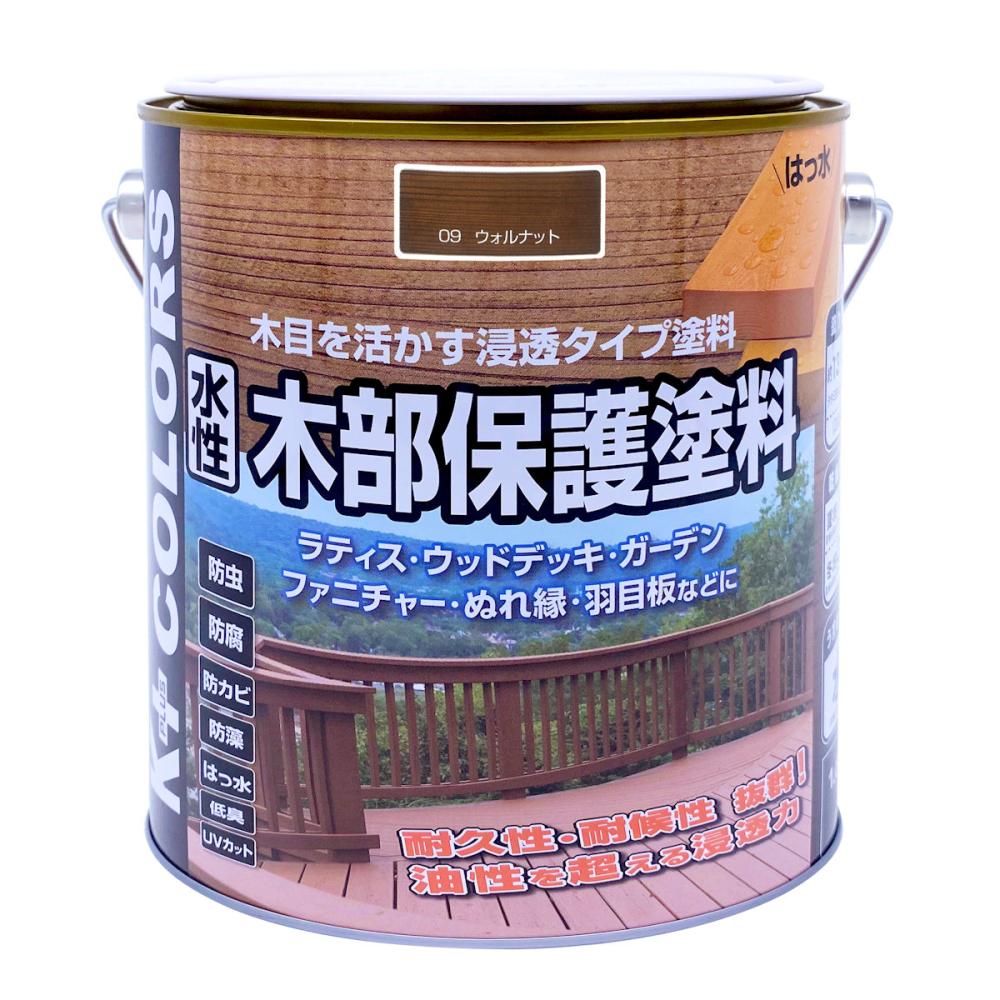 Ｋ＋ＣＯＬＯＲＳ　水性木部保護塗料　１．６Ｌ　ウォルナット