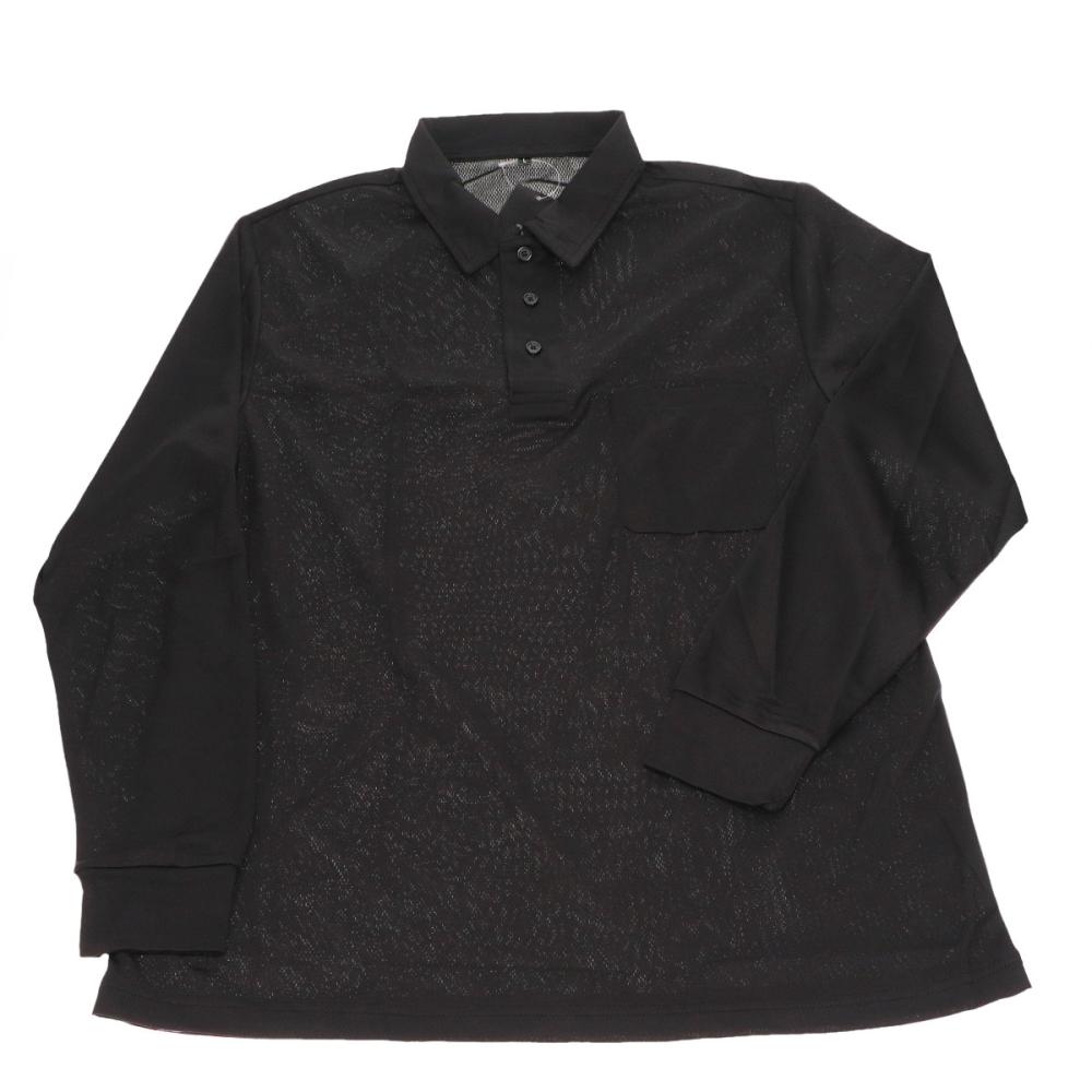 ドライポロシャツ　長袖　　ブラック　Ｌ