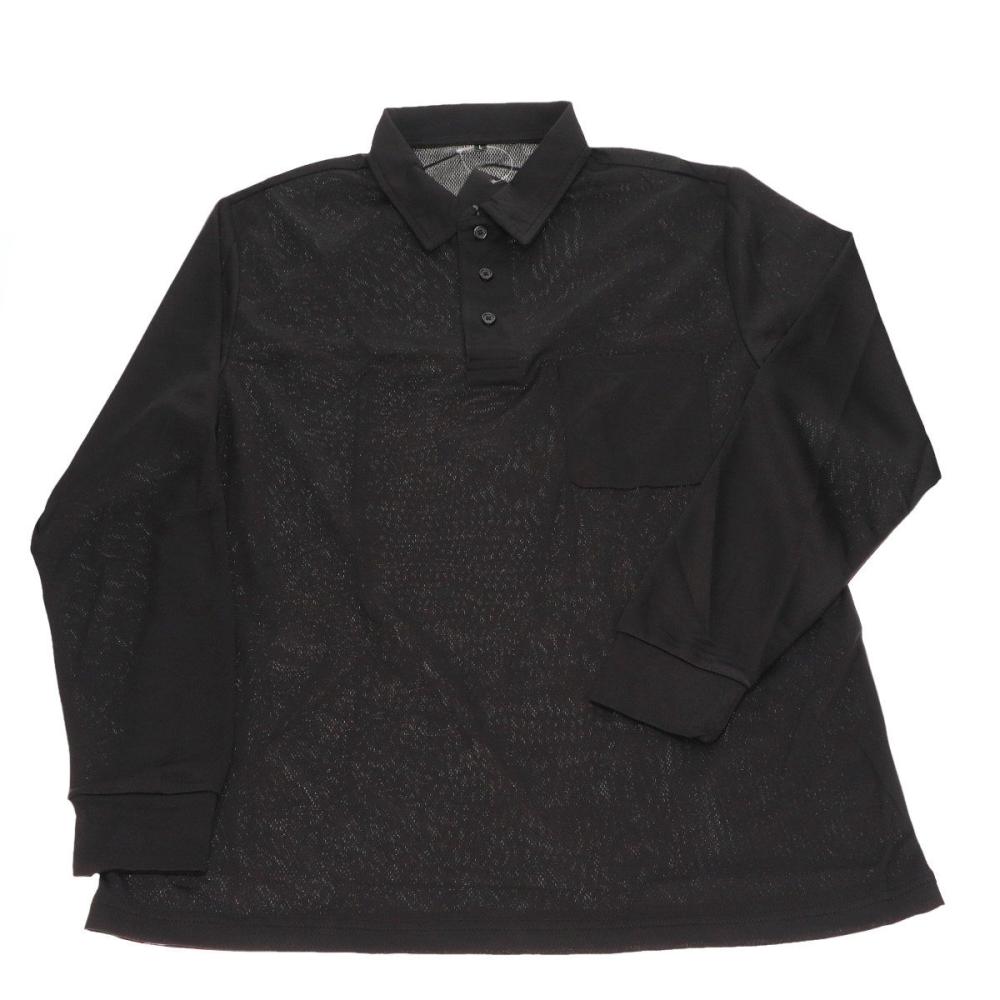 ドライポロシャツ　長袖　　ブラック　ＬＬ