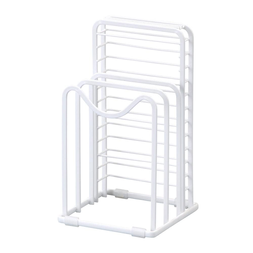 アテーナライフ　まな板包丁・なべ・蓋スタンド　ホワイト