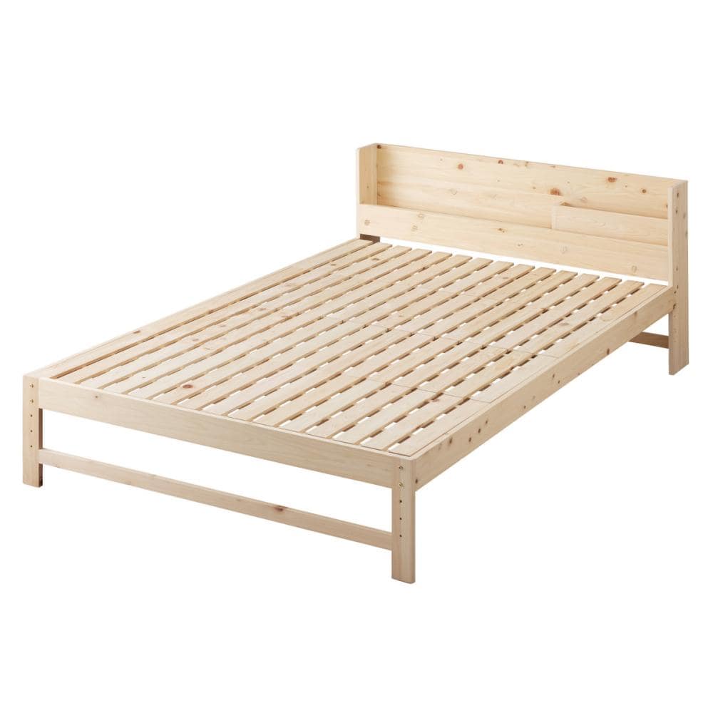 国産総ヒノキすのこベッド　コンセント・ＵＳＢポート付き　ダブル　ナチュラル　ＨＳＢＭ－Ｄ